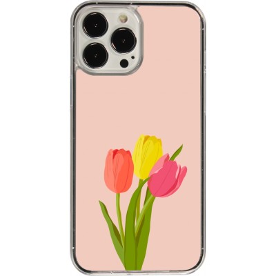 Coque iPhone 13 Pro Max - Plastique transparent Spring 23 tulip trio