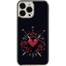 Coque iPhone 13 Pro Max - Plastique transparent Valentine 2024 gothic love