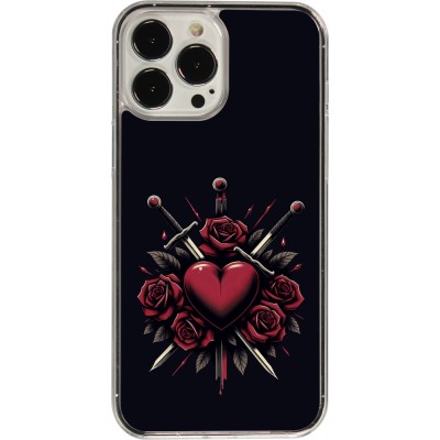 Coque iPhone 13 Pro Max - Plastique transparent Valentine 2024 gothic love