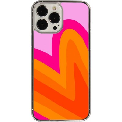 Coque iPhone 13 Pro Max - Plastique transparent Valentine 2024 heart gradient