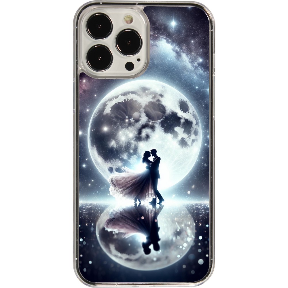 Coque iPhone 13 Pro Max - Plastique transparent Valentine 2024 Love under the moon