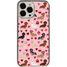 Coque iPhone 13 Pro Max - Plastique transparent Valentine 2024 puppy love