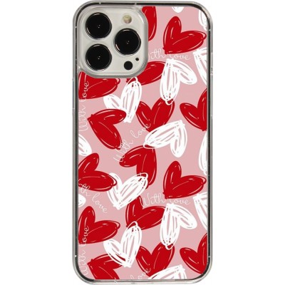 Coque iPhone 13 Pro Max - Plastique transparent Valentine 2024 with love heart