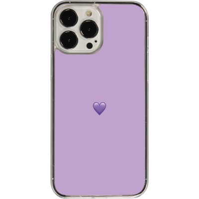 Coque iPhone 13 Pro Max - Plastique transparent Valentine 2023 purpule single heart