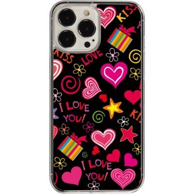 Coque iPhone 13 Pro Max - Plastique transparent Valentine 2023 love symbols