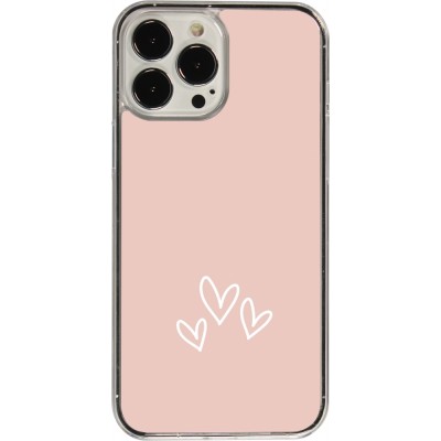 Coque iPhone 13 Pro Max - Plastique transparent Valentine 2023 three minimalist hearts