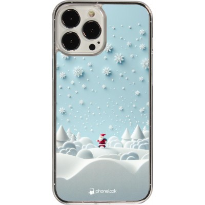 Coque iPhone 13 Pro Max - Plastique transparent Noël 2023 Petit Père Flocon