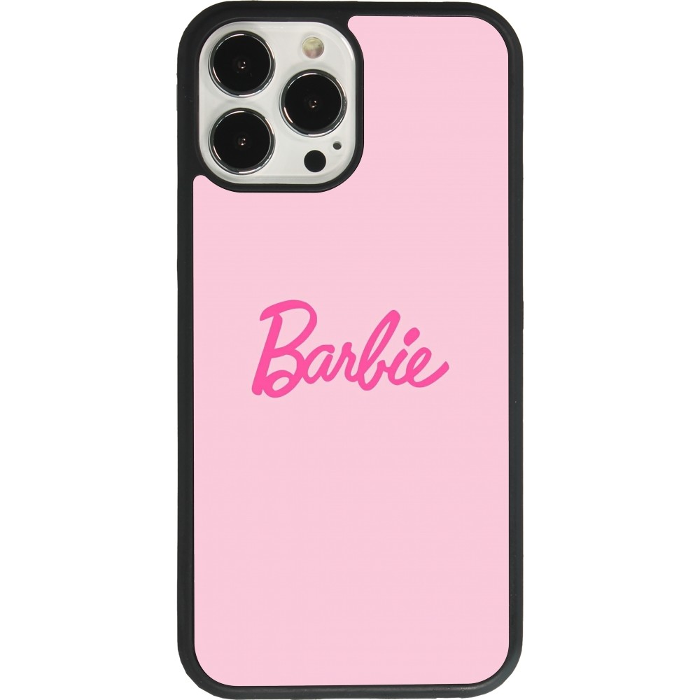 Coque iPhone 13 Pro Max - Silicone rigide noir Barbie Text