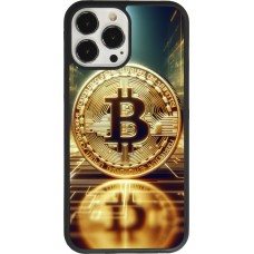 Coque iPhone 13 Pro Max - Silicone rigide noir Bitcoin Standing