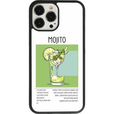 Coque iPhone 13 Pro Max - Silicone rigide noir Cocktail recette Mojito