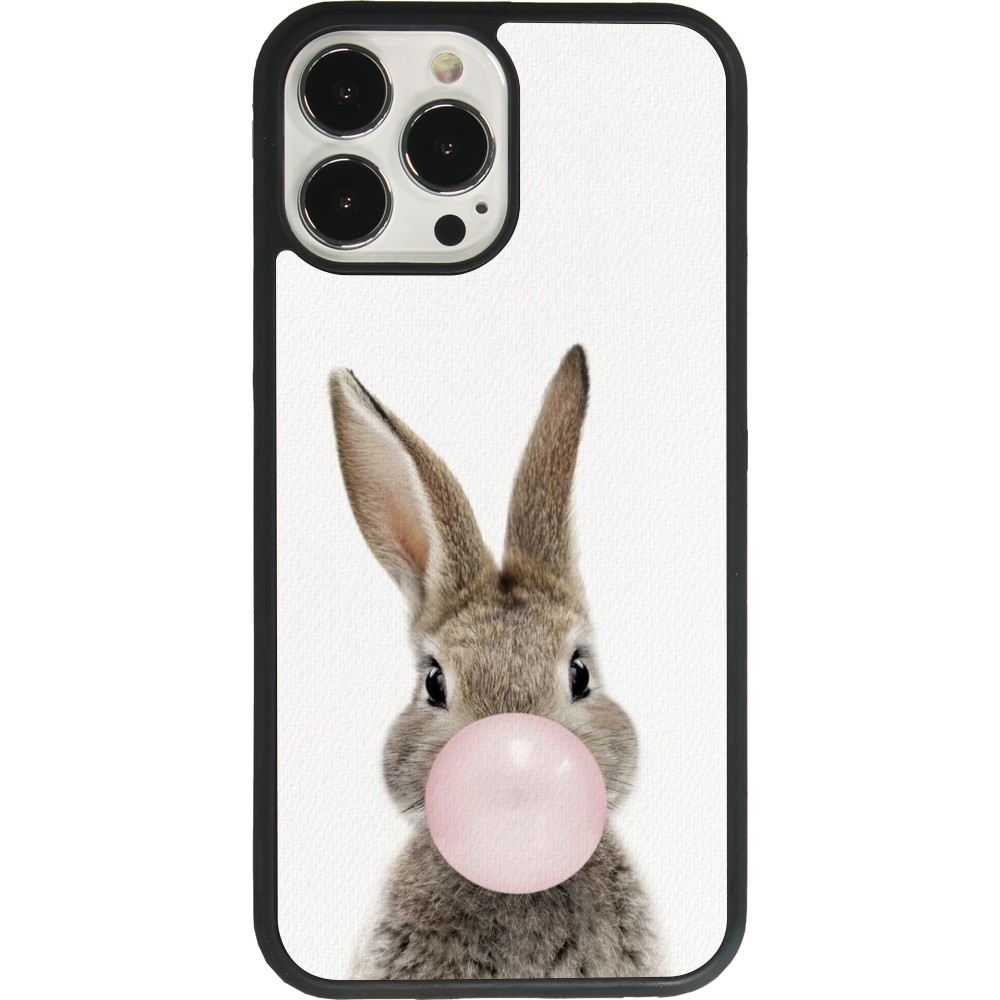 iPhone 13 Pro Max Case Hülle - Silikon schwarz Easter 2023 bubble gum bunny