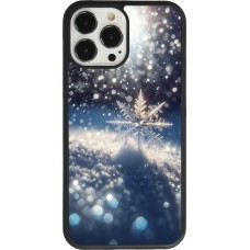 Coque iPhone 13 Pro Max - Silicone rigide noir Flocon Solaire Éclat