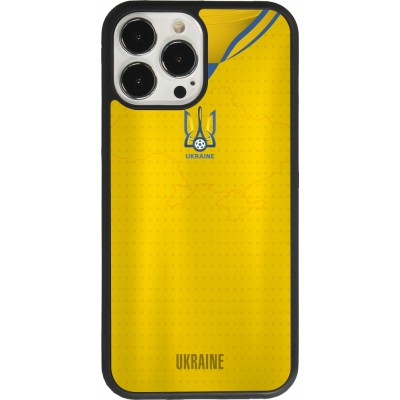 Coque iPhone 13 Pro Max - Silicone rigide noir Maillot de football Ukraine