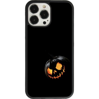 Coque iPhone 13 Pro Max - Silicone rigide noir Halloween 2023 discreet pumpkin