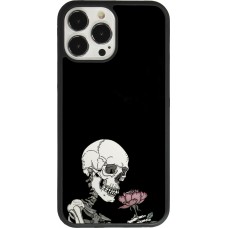 Coque iPhone 13 Pro Max - Silicone rigide noir Halloween 2023 rose and skeleton