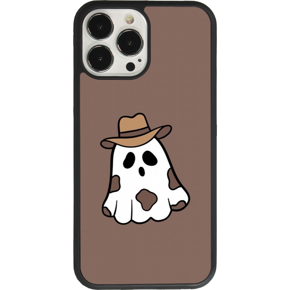 Coque iPhone 13 Pro Max - Silicone rigide noir Halloween 2024 cowboy ghost