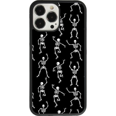 Coque iPhone 13 Pro Max - Silicone rigide noir Halloween 2024 dancing skeleton