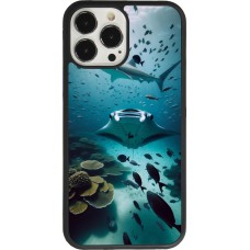 Coque iPhone 13 Pro Max - Silicone rigide noir Manta Lagon Nettoyage