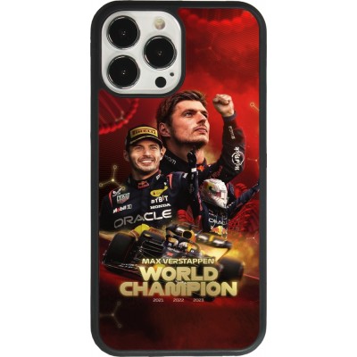 Coque iPhone 13 Pro Max - Silicone rigide noir Max Verstappen Champion 2023