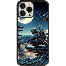 Coque iPhone 13 Pro Max - Silicone rigide noir Ninja sous la lune