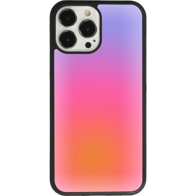 Coque iPhone 13 Pro Max - Silicone rigide noir Orange Pink Blue Gradient