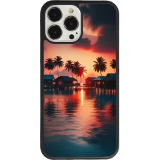 Coque iPhone 13 Pro Max - Silicone rigide noir Paradis Maldives