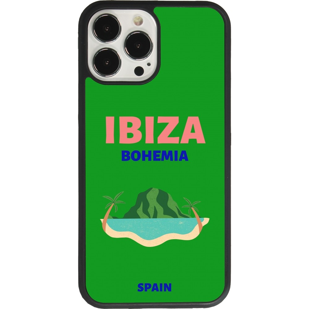 Coque iPhone 13 Pro Max - Silicone rigide noir Pop Summer Destination Ibiza