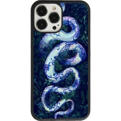 Coque iPhone 13 Pro Max - Silicone rigide noir Serpent Blue Anaconda