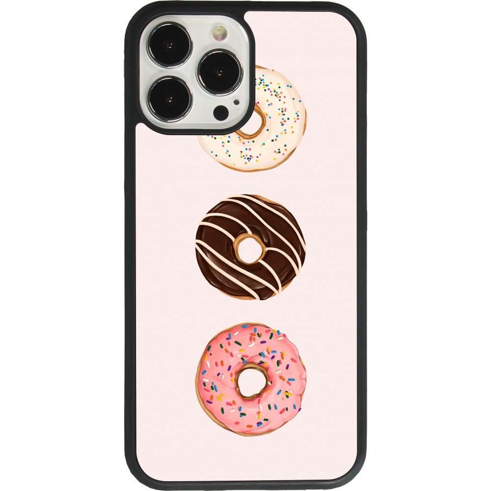 Coque iPhone 13 Pro Max - Silicone rigide noir Spring 23 donuts