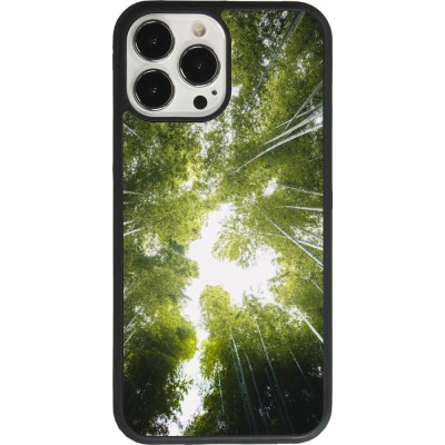 Coque iPhone 13 Pro Max - Silicone rigide noir Spring 23 forest blue sky