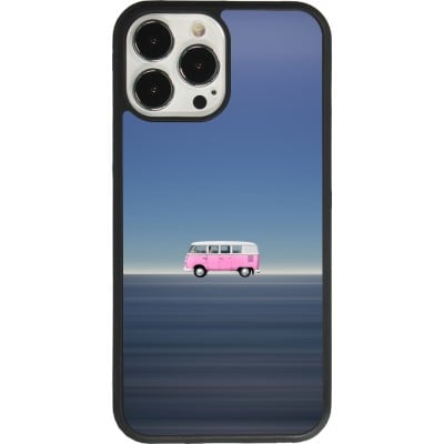 Coque iPhone 13 Pro Max - Silicone rigide noir Spring 23 pink bus