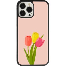 Coque iPhone 13 Pro Max - Silicone rigide noir Spring 23 tulip trio