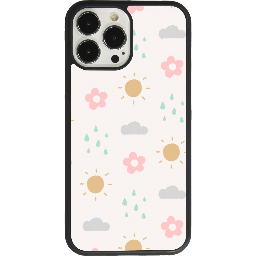 Coque iPhone 13 Pro Max - Silicone rigide noir Spring 23 weather