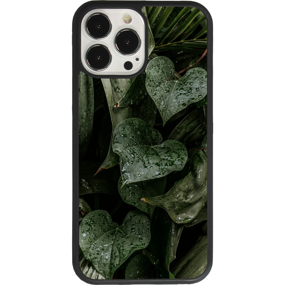 Coque iPhone 13 Pro Max - Silicone rigide noir Spring 23 fresh plants