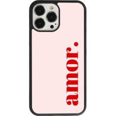 Coque iPhone 13 Pro Max - Silicone rigide noir Valentine 2024 amor