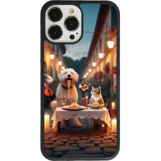 Coque iPhone 13 Pro Max - Silicone rigide noir Valentine 2024 Dog & Cat Candlelight