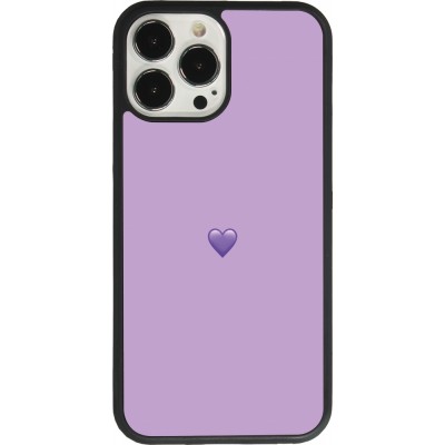 Coque iPhone 13 Pro Max - Silicone rigide noir Valentine 2023 purpule single heart