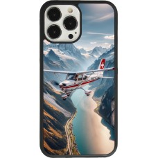 Coque iPhone 13 Pro Max - Silicone rigide noir Vol Alpin Suisse