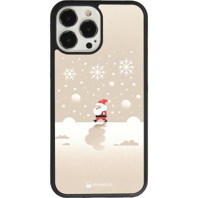 Coque iPhone 13 Pro Max - Silicone rigide noir Noël 2023 Minimalist Santa