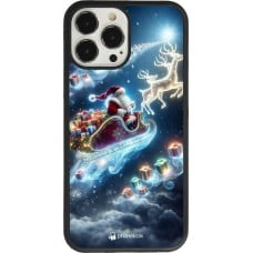 Coque iPhone 13 Pro Max - Silicone rigide noir Noël 2023 Père Noël enchanté