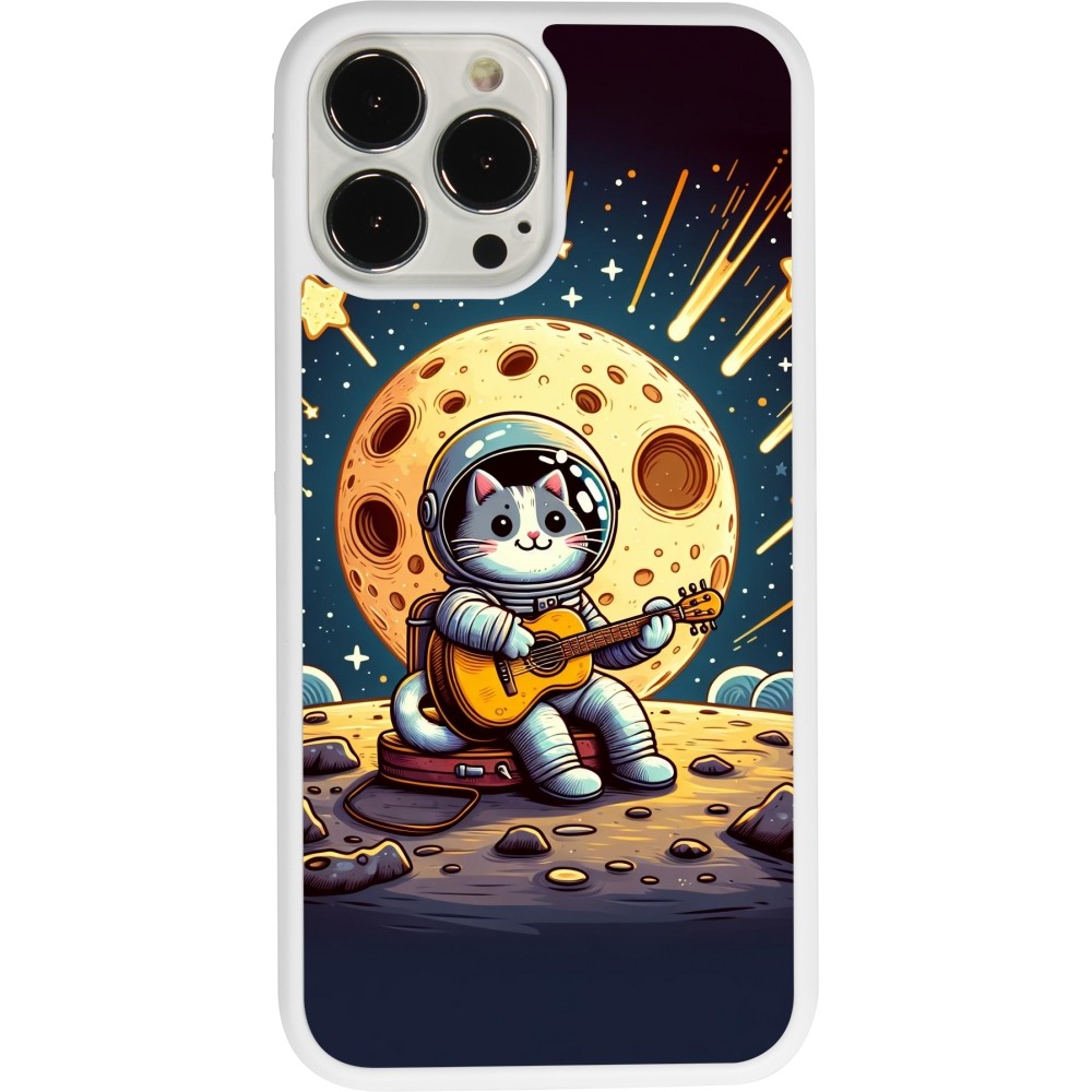 Coque iPhone 13 Pro Max - Silicone rigide blanc AstroCat RockLune