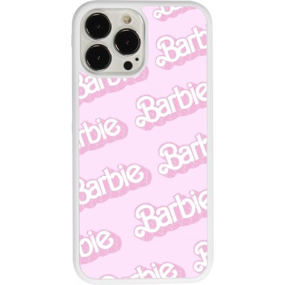 Coque iPhone 13 Pro Max - Silicone rigide blanc Barbie light pink pattern