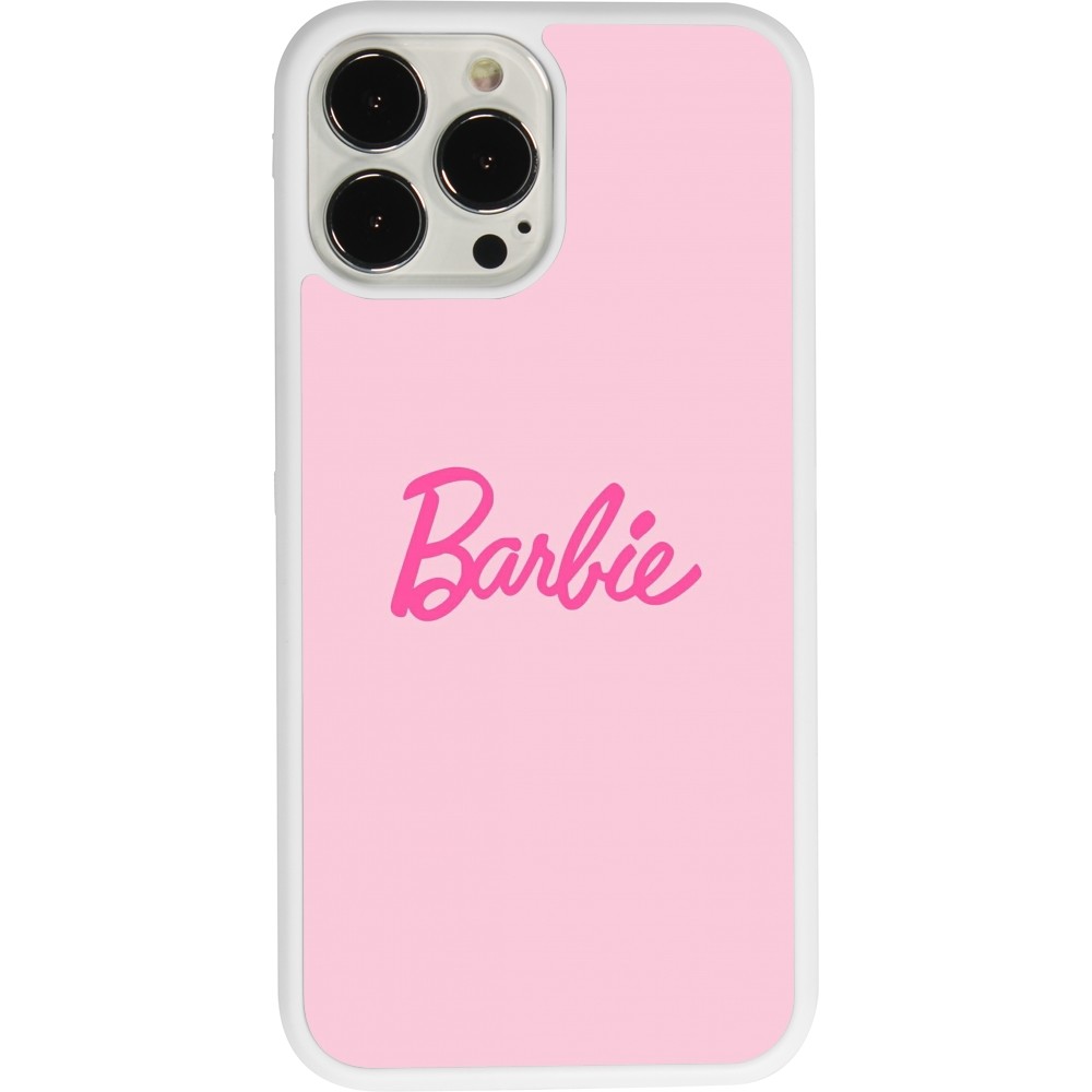 Coque iPhone 13 Pro Max - Silicone rigide blanc Barbie Text