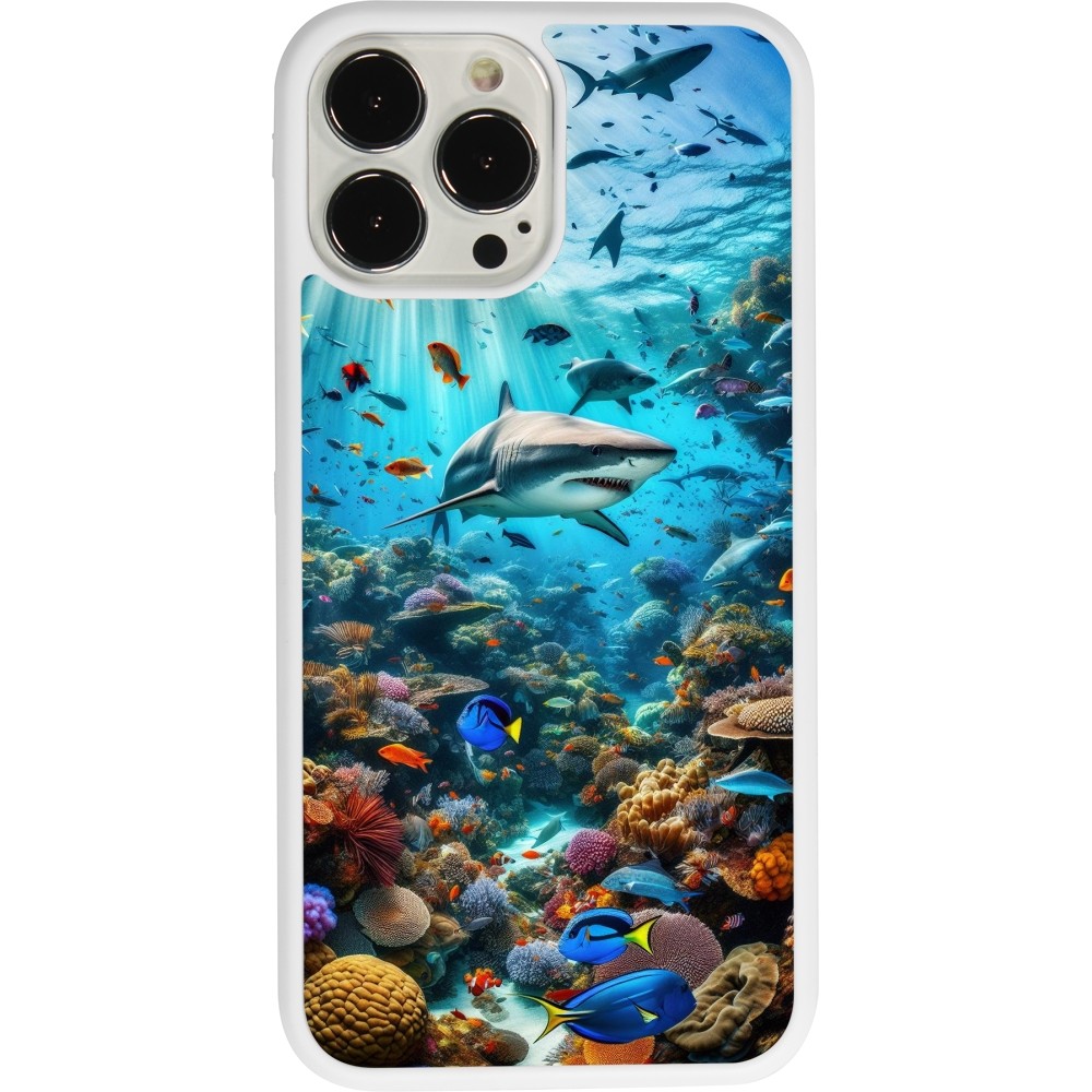 Coque iPhone 13 Pro Max - Silicone rigide blanc Bora Bora Mer et Merveilles