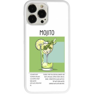 Coque iPhone 13 Pro Max - Silicone rigide blanc Cocktail recette Mojito