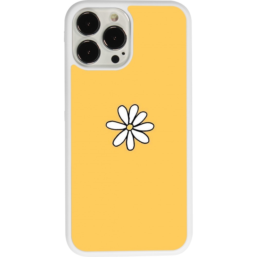 Coque iPhone 13 Pro Max - Silicone rigide blanc Easter 2023 daisy