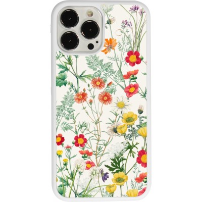 Coque iPhone 13 Pro Max - Silicone rigide blanc Flora Botanical Wildlife