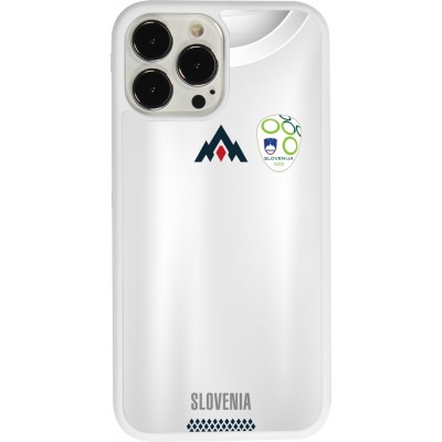 Coque iPhone 13 Pro Max - Silicone rigide blanc Maillot de football Slovénie