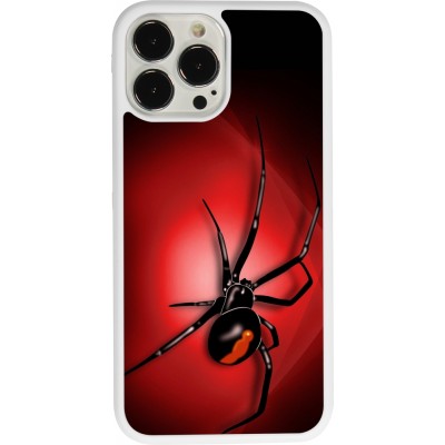 Coque iPhone 13 Pro Max - Silicone rigide blanc Halloween 2023 spider black widow