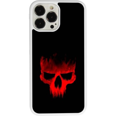 Coque iPhone 13 Pro Max - Silicone rigide blanc Halloween 2023 scary skull